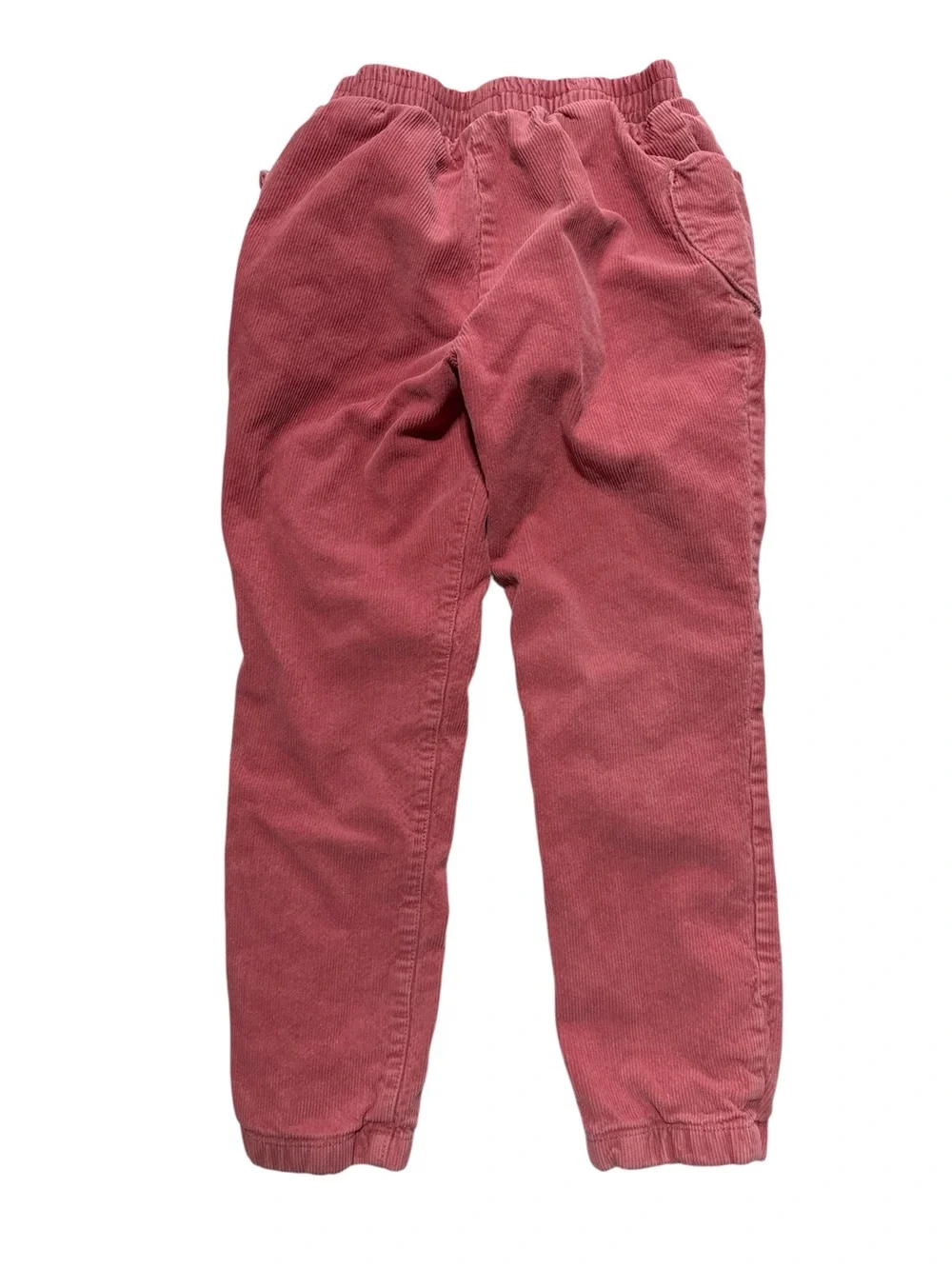 Mini Boden Girls Dusty Pink Corduroy Pants‎ Heart Pockets Jersey Lined Size 6-7Y